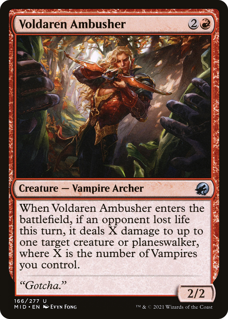 Voldaren Ambusher (MID-166) - Innistrad: Midnight Hunt - Premium MTG Single from Wizards of the Coast - Just $0.08! Shop now at Game Crave Tournament Store