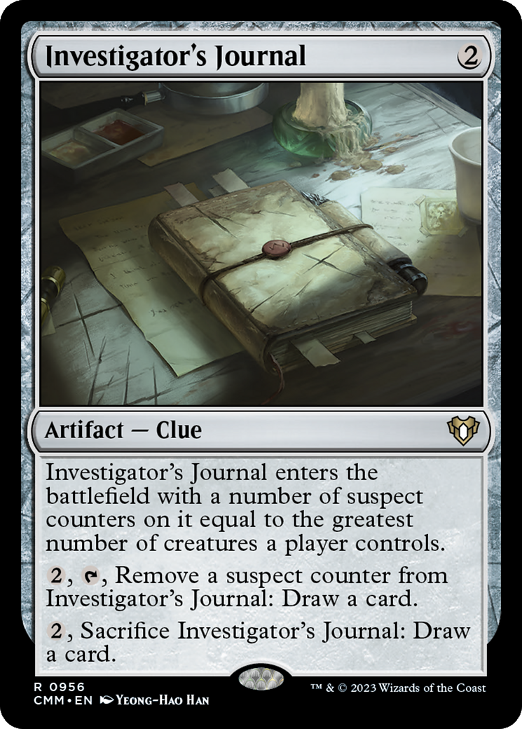 Investigator's Journal (CMM-956) - Commander Masters - Premium MTG Single from Wizards of the Coast - Just $0.08! Shop now at Game Crave Tournament Store