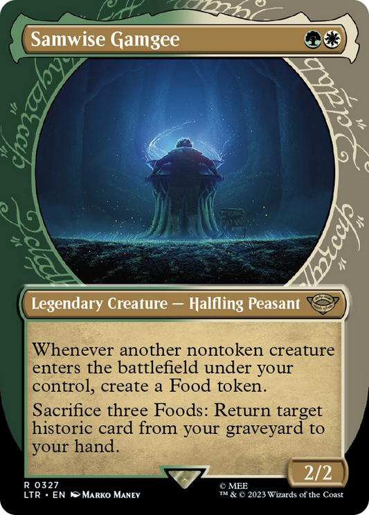 Samwise Gamgee (LTR-327) - The Lord of the Rings: Tales of Middle-earth: (Showcase) (Borderless) - Premium MTG Single from Wizards of the Coast - Just $0.15! Shop now at Game Crave Tournament Store