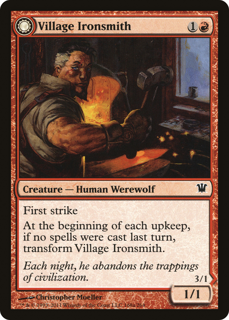 Village Ironsmith // Ironfang (ISD-168) - Innistrad: (Double Faced Transform) Foil - Premium MTG Single from Wizards of the Coast - Just $0.08! Shop now at Game Crave Tournament Store