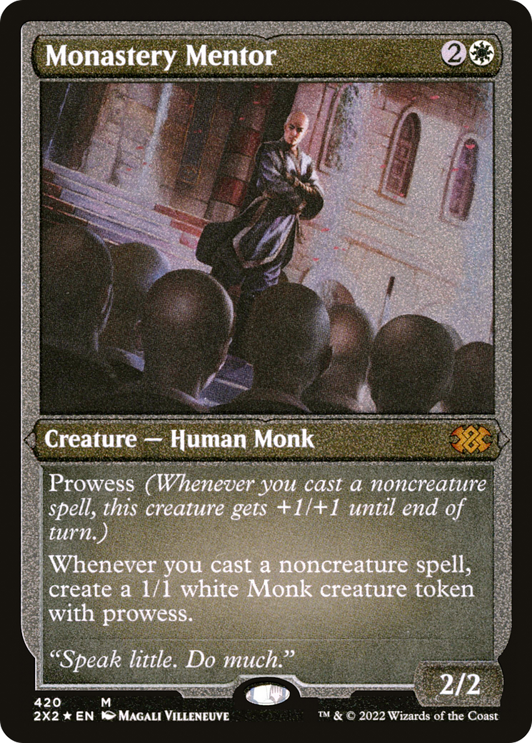Monastery Mentor (2X2-420) - Double Masters 2022 Etched Foil - Premium MTG Single from Wizards of the Coast - Just $2.18! Shop now at Game Crave Tournament Store