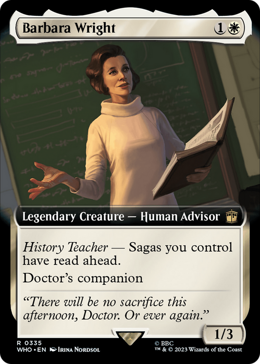 Barbara Wright (WHO-335) - Doctor Who: (Extended Art) - Premium MTG Single from Wizards of the Coast - Just $0.93! Shop now at Game Crave Tournament Store
