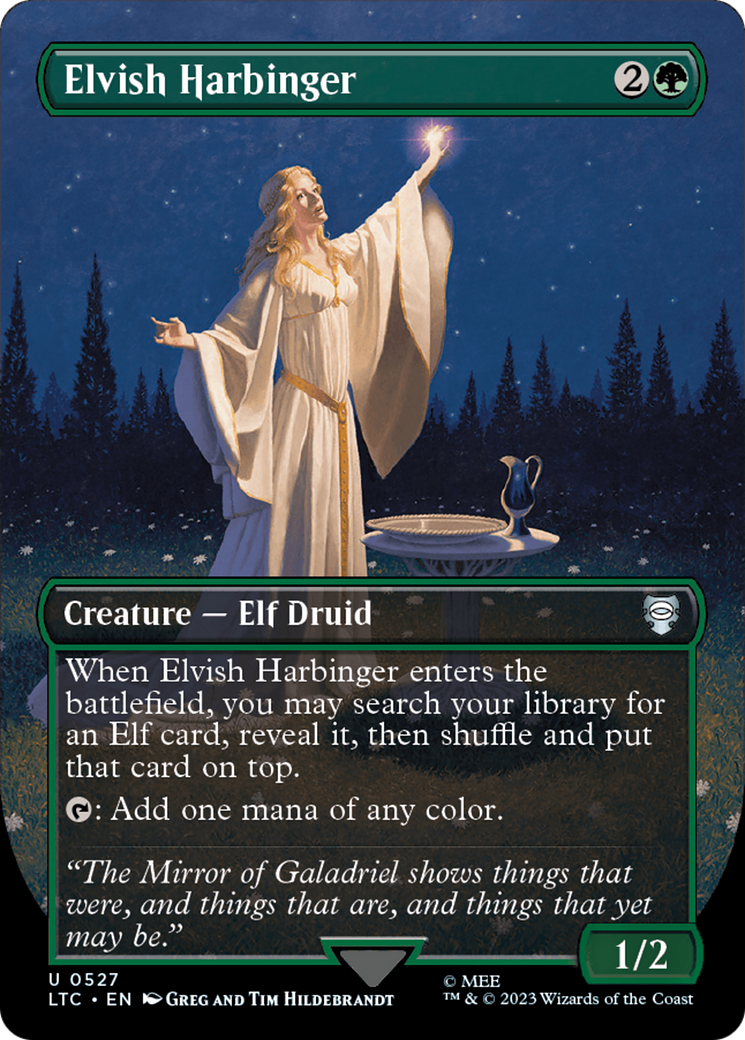 Elvish Harbinger (LTC-527) - Tales of Middle-earth Commander (Borderless) - Premium MTG Single from Wizards of the Coast - Just $0.65! Shop now at Game Crave Tournament Store