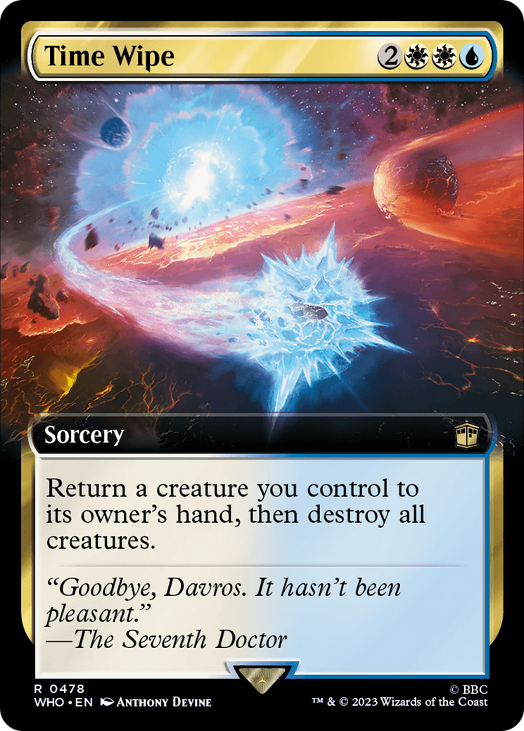 Time Wipe (WHO-478) - Doctor Who: (Extended Art) - Premium MTG Single from Wizards of the Coast - Just $0.25! Shop now at Game Crave Tournament Store