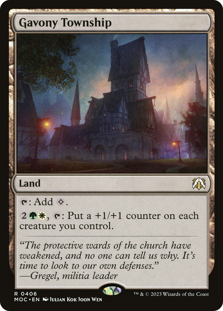 Gavony Township (MOC-406) - March of the Machine Commander - Premium MTG Single from Wizards of the Coast - Just $2.86! Shop now at Game Crave Tournament Store