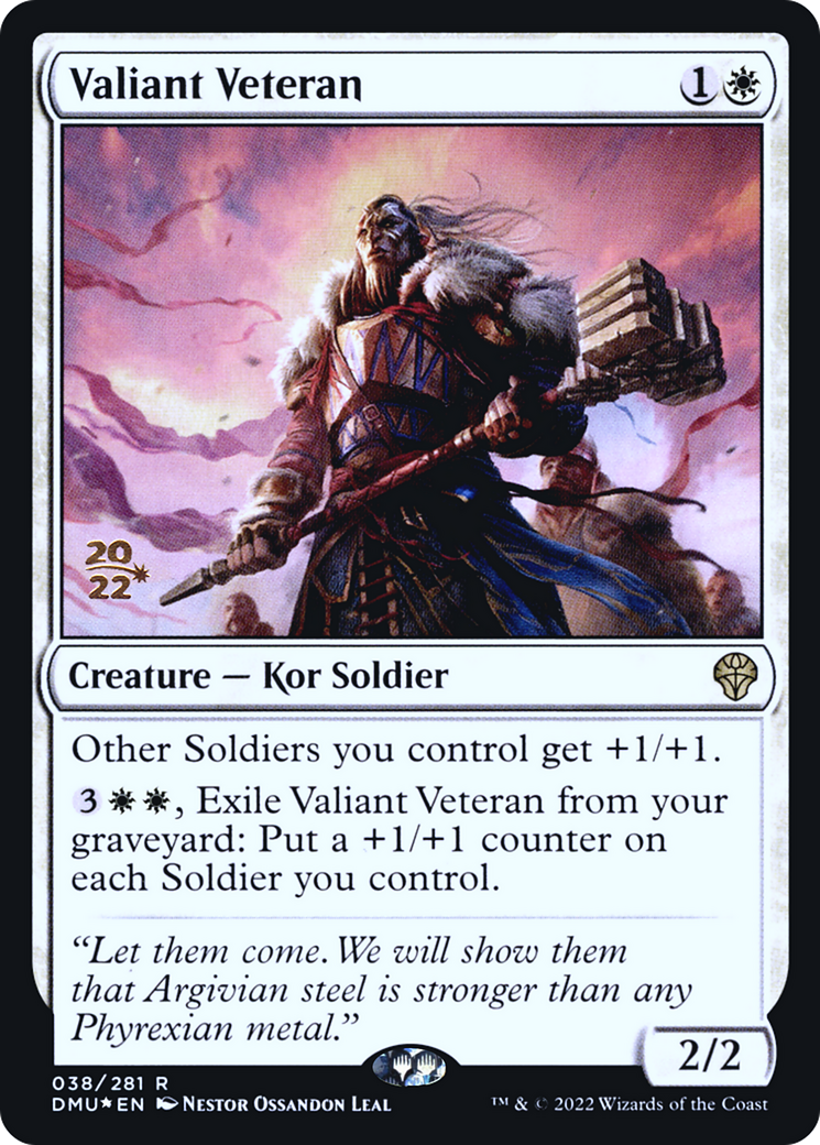 Valiant Veteran (PDMU-38S) - Dominaria United Promos Foil - Premium MTG Single from Wizards of the Coast - Just $0.38! Shop now at Game Crave Tournament Store