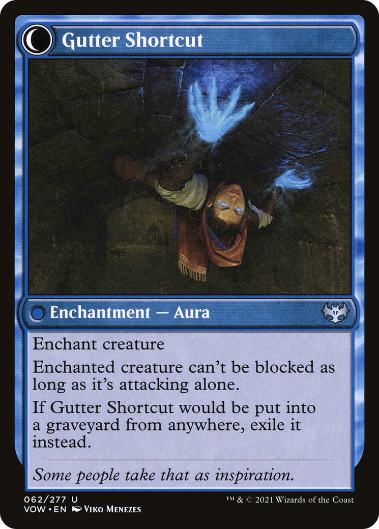 Gutter Skulker // Gutter Shortcut (VOW-062) - Innistrad: Crimson Vow: (Double Faced Transform) Foil - Premium MTG Single from Wizards of the Coast - Just $0.25! Shop now at Game Crave Tournament Store