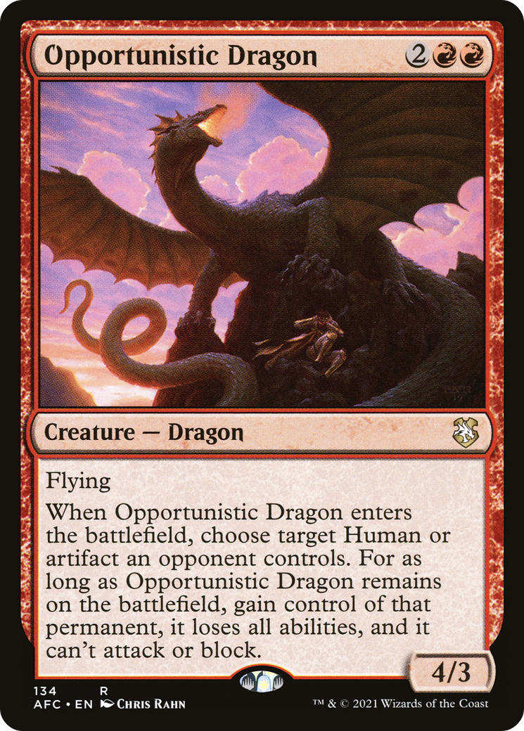 Opportunistic Dragon (AFC-134) - Forgotten Realms Commander - Premium MTG Single from Wizards of the Coast - Just $0.25! Shop now at Game Crave Tournament Store