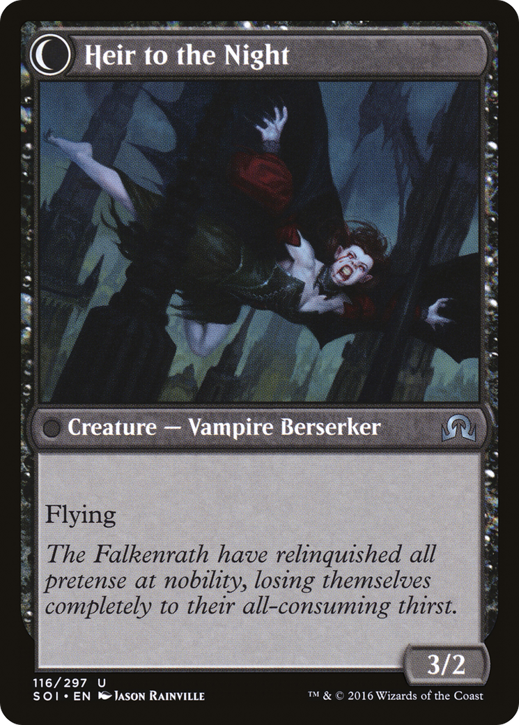 Heir of Falkenrath // Heir to the Night (SOI-116) - Shadows over Innistrad: (Double Faced Transform) Foil - Premium MTG Single from Wizards of the Coast - Just $0.19! Shop now at Game Crave Tournament Store