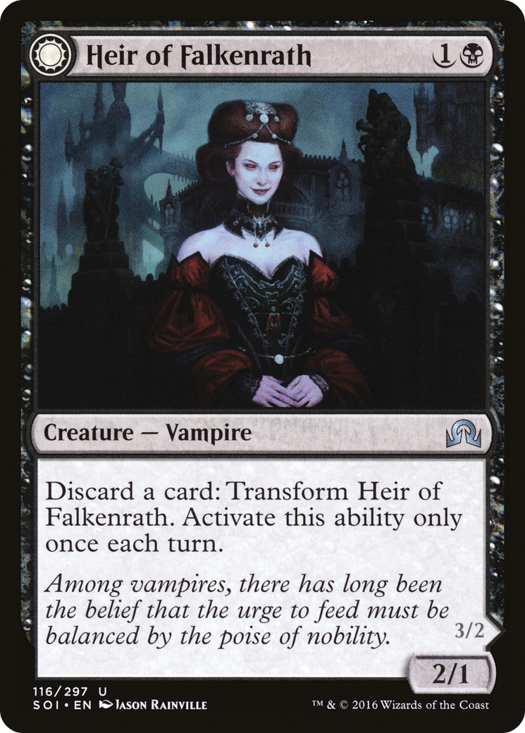 Heir of Falkenrath // Heir to the Night (SOI-116) - Shadows over Innistrad: (Double Faced Transform) Foil - Premium MTG Single from Wizards of the Coast - Just $0.19! Shop now at Game Crave Tournament Store