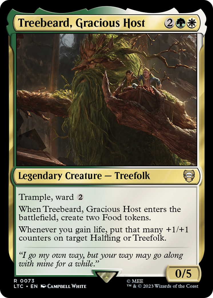 Treebeard, Gracious Host (LTC-073) - Tales of Middle-earth Commander - Premium MTG Single from Wizards of the Coast - Just $0.08! Shop now at Game Crave Tournament Store