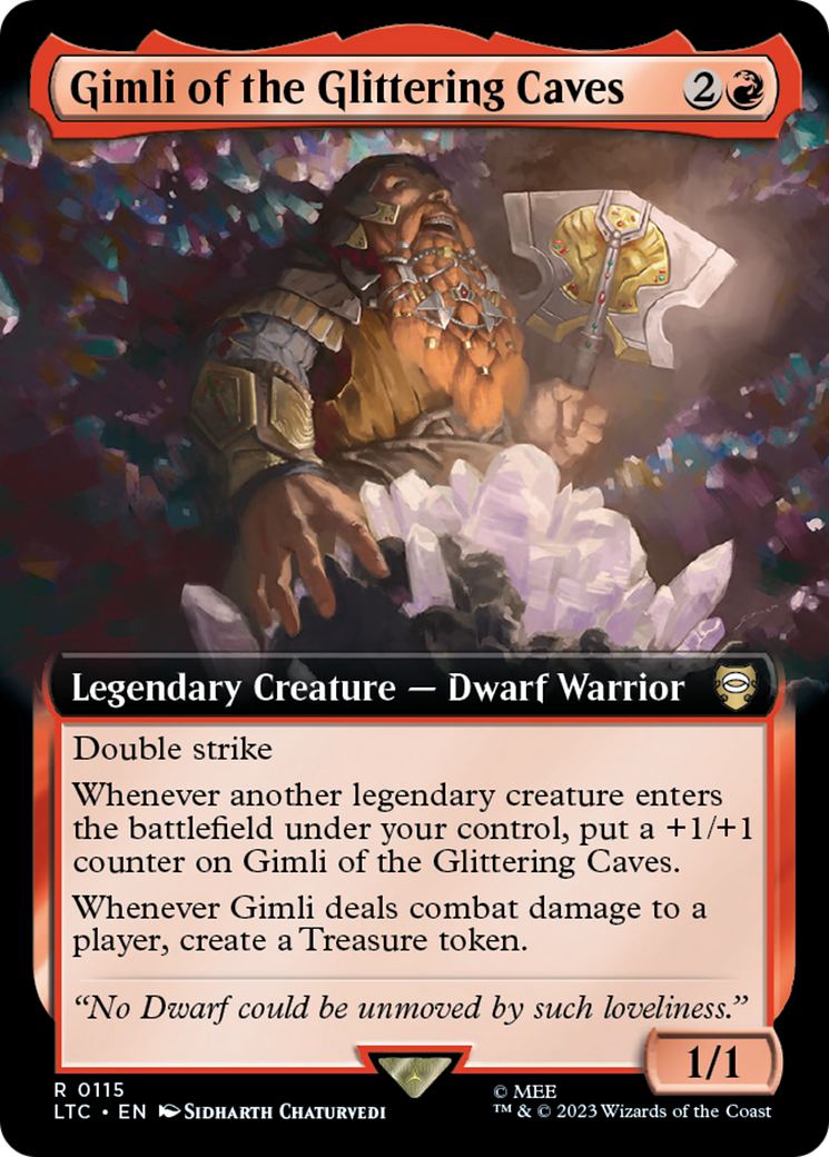 Gimli of the Glittering Caves (LTC-115) - Tales of Middle-earth Commander: (Extended Art) - Premium MTG Single from Wizards of the Coast - Just $0.98! Shop now at Game Crave Tournament Store