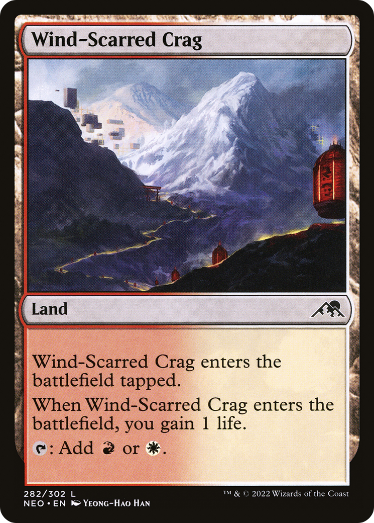 Wind-Scarred Crag (NEO-282) - Kamigawa: Neon Dynasty - Premium MTG Single from Wizards of the Coast - Just $0.25! Shop now at Game Crave Tournament Store