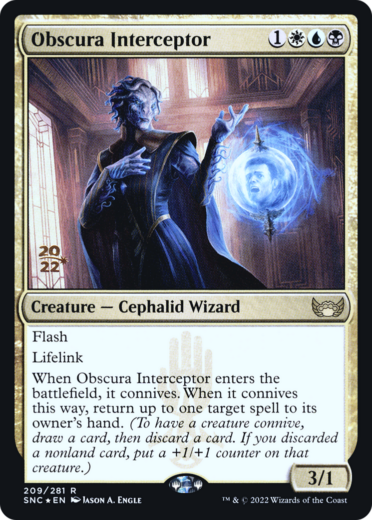Obscura Interceptor (PSNC-209S) - Streets of New Capenna Promos Foil - Premium MTG Single from Wizards of the Coast - Just $0.27! Shop now at Game Crave Tournament Store