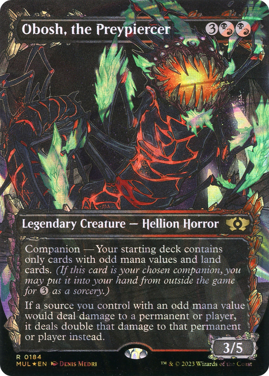 Obosh, the Preypiercer (MUL-184) - Multiverse Legends: (Showcase) (Borderless) Foil - Premium MTG Single from Wizards of the Coast - Just $1.66! Shop now at Game Crave Tournament Store