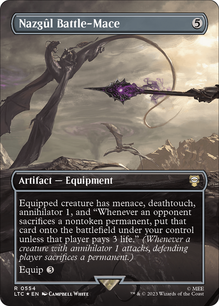Nazgûl Battle-Mace (LTC-554) - Tales of Middle-earth Commander (Borderless) Foil - Premium MTG Single from Wizards of the Coast - Just $5.36! Shop now at Game Crave Tournament Store