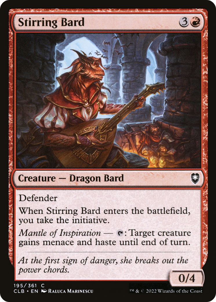 Stirring Bard (CLB-195) - Commander Legends: Battle for Baldur's Gate Foil - Premium MTG Single from Wizards of the Coast - Just $0.08! Shop now at Game Crave Tournament Store