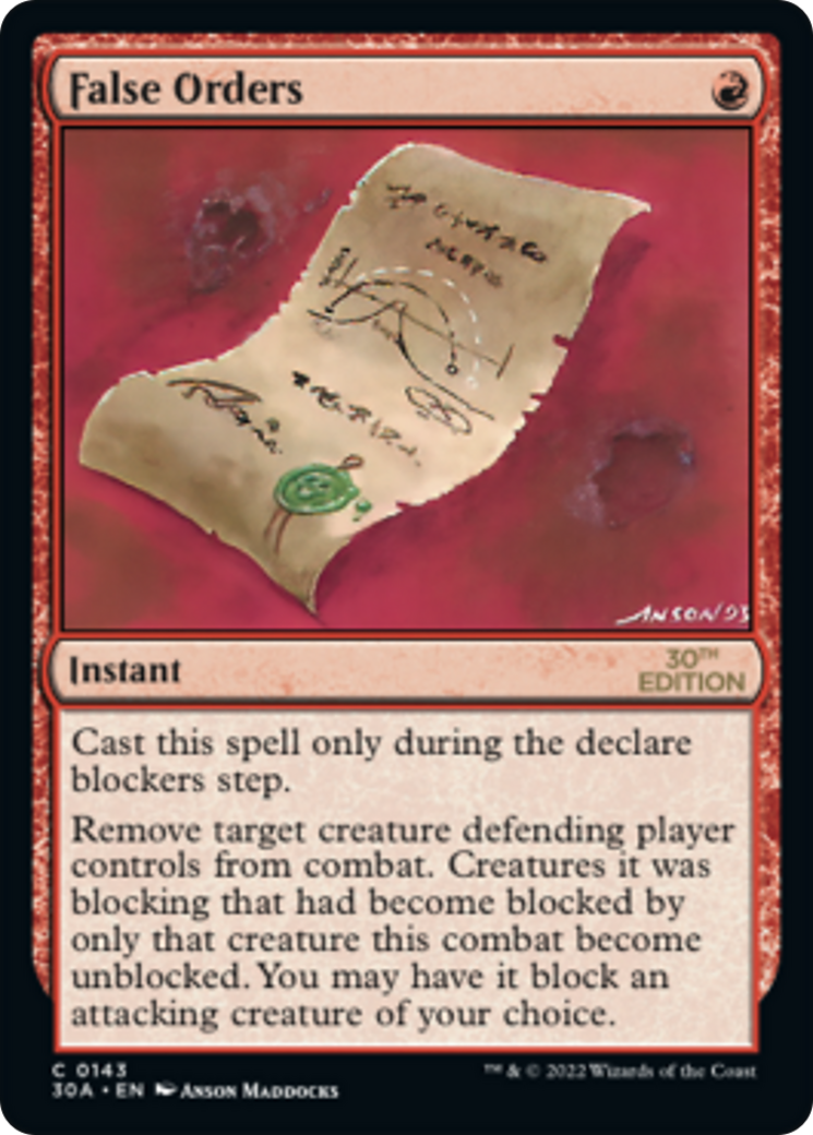False Orders (30A-143) - 30th Anniversary Edition - Premium MTG Single from Wizards of the Coast - Just $1.02! Shop now at Game Crave Tournament Store