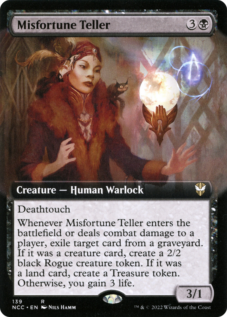 Misfortune Teller (NCC-139) - New Capenna Commander: (Extended Art) - Premium MTG Single from Wizards of the Coast - Just $0.08! Shop now at Game Crave Tournament Store