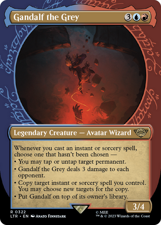 Gandalf the Grey (LTR-322) - The Lord of the Rings: Tales of Middle-earth: (Showcase) (Borderless) - Premium MTG Single from Wizards of the Coast - Just $0.25! Shop now at Game Crave Tournament Store