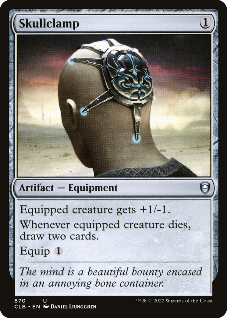 Skullclamp (CLB-870) - Commander Legends: Battle for Baldur's Gate - Premium MTG Single from Wizards of the Coast - Just $5.07! Shop now at Game Crave Tournament Store