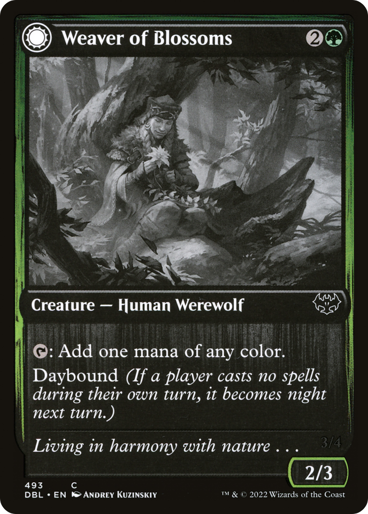 Weaver of Blossoms // Blossom-Clad Werewolf (DBL-493) - Innistrad: Double Feature: (Double Faced Transform) Foil - Premium MTG Single from Wizards of the Coast - Just $0.39! Shop now at Game Crave Tournament Store