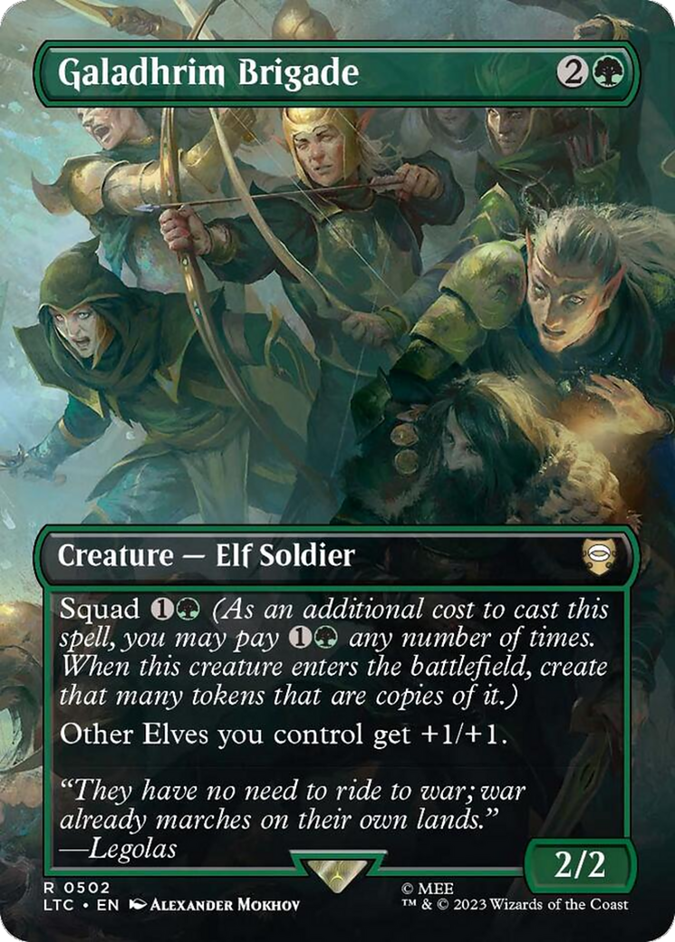 Galadhrim Brigade (LTC-502) - Tales of Middle-earth Commander (Borderless) Foil - Premium MTG Single from Wizards of the Coast - Just $1.66! Shop now at Game Crave Tournament Store