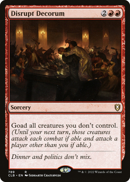 Disrupt Decorum (CLB-789) - Commander Legends: Battle for Baldur's Gate - Premium MTG Single from Wizards of the Coast - Just $0.37! Shop now at Game Crave Tournament Store