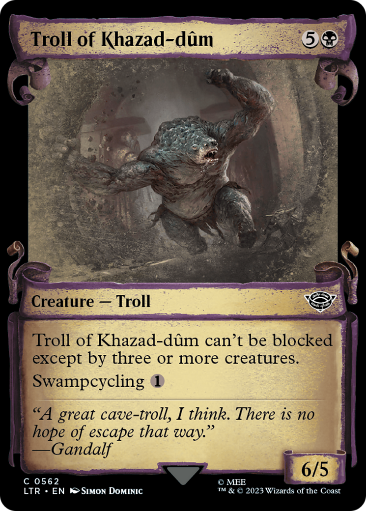 Troll of Khazad-dûm (LTR-562) - The Lord of the Rings: Tales of Middle-earth: (Showcase) Foil - Premium MTG Single from Wizards of the Coast - Just $1.13! Shop now at Game Crave Tournament Store