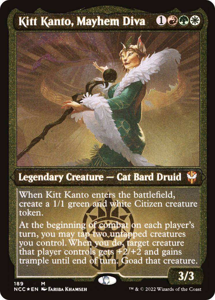 Kitt Kanto, Mayhem Diva (NCC-189) - New Capenna Commander Etched Foil - Premium MTG Single from Wizards of the Coast - Just $0.08! Shop now at Game Crave Tournament Store