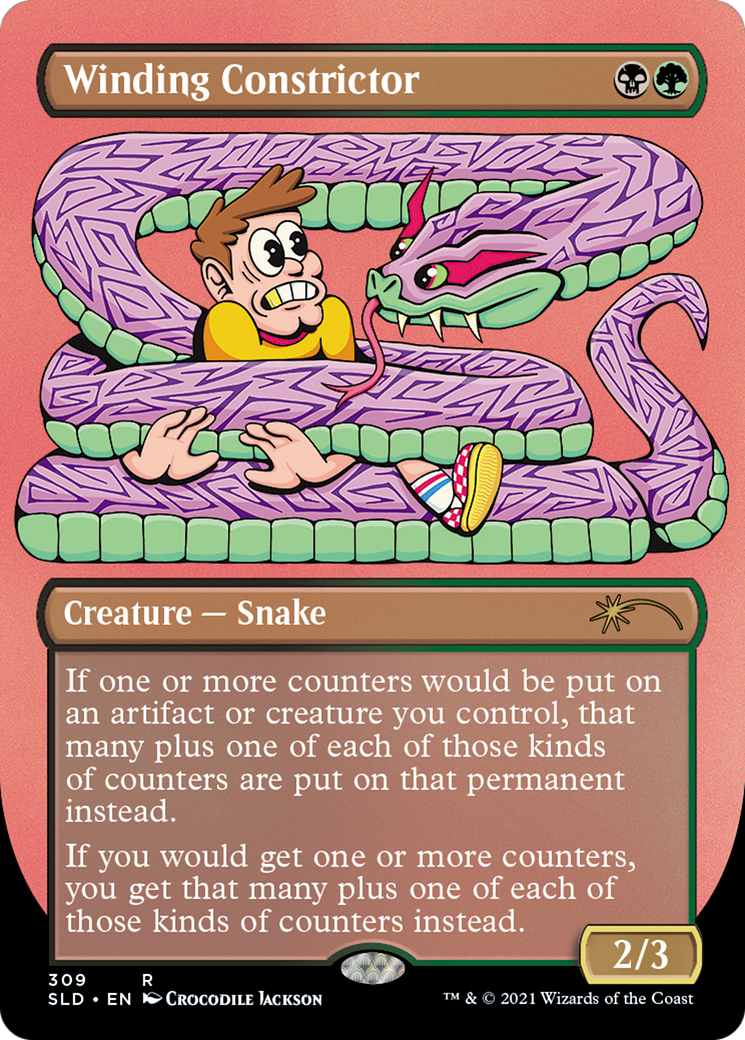 Winding Constrictor (SLD-309) - Secret Lair Drop (Borderless) Etched Foil - Premium MTG Single from Wizards of the Coast - Just $2.56! Shop now at Game Crave Tournament Store
