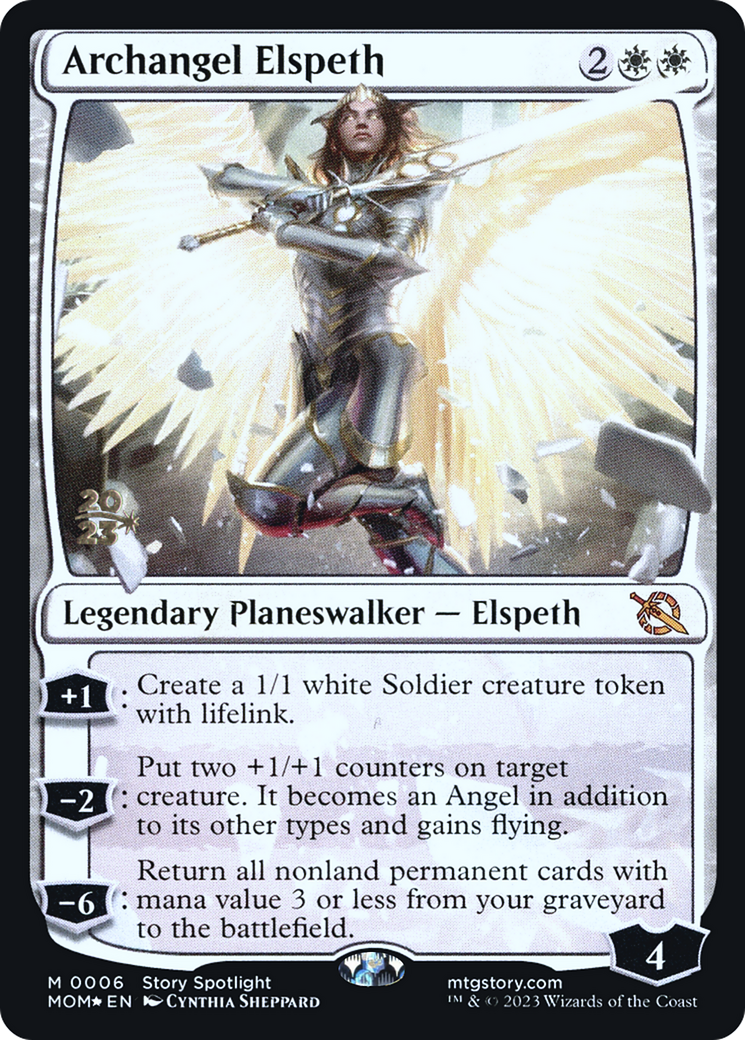 Archangel Elspeth (PMOM-06S) - March of the Machine Promos Foil - Premium MTG Single from Wizards of the Coast - Just $3.28! Shop now at Game Crave Tournament Store