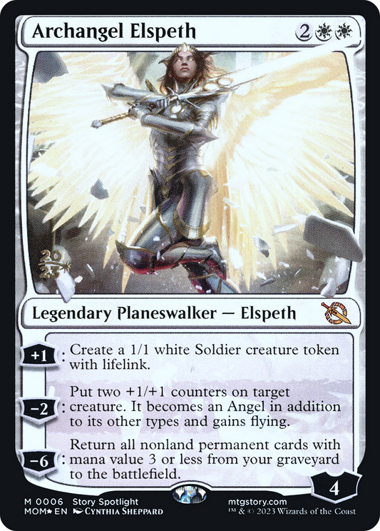 Archangel Elspeth (PMOM-06S) - March of the Machine Promos Foil - Premium MTG Single from Wizards of the Coast - Just $3.28! Shop now at Game Crave Tournament Store