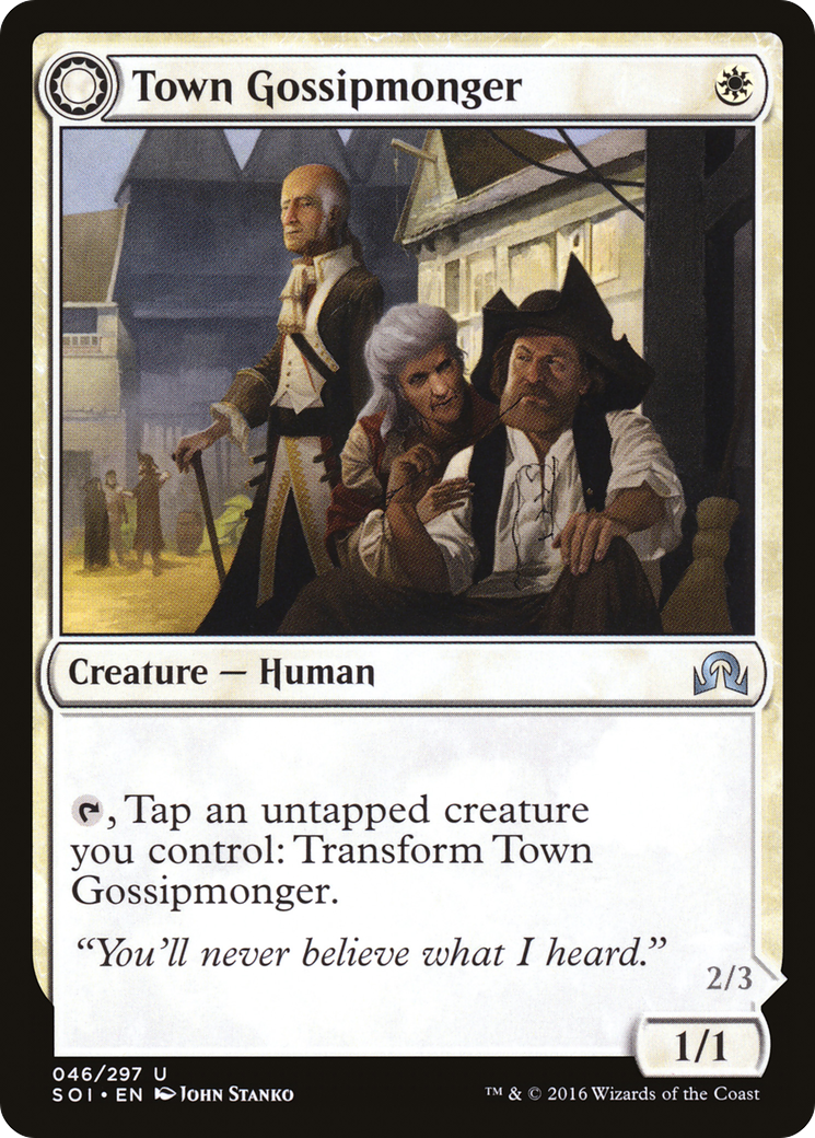 Town Gossipmonger // Incited Rabble (SOI-046) - Shadows over Innistrad: (Double Faced Transform) Foil - Premium MTG Single from Wizards of the Coast - Just $0.25! Shop now at Game Crave Tournament Store