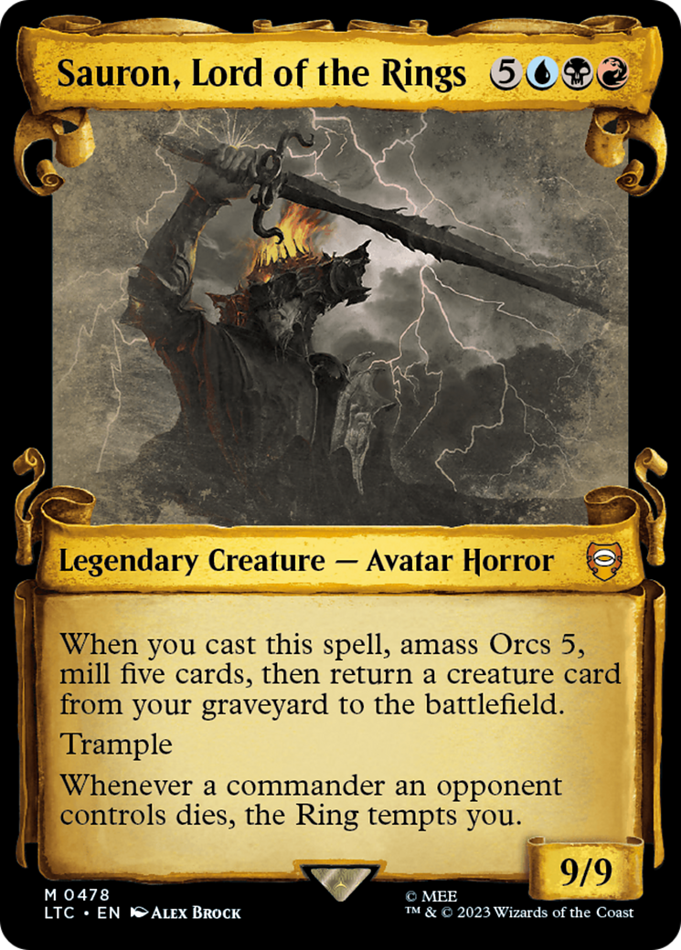 Sauron, Lord of the Rings (LTC-478) - Tales of Middle-earth Commander: (Showcase) Foil - Premium MTG Single from Wizards of the Coast - Just $4.29! Shop now at Game Crave Tournament Store