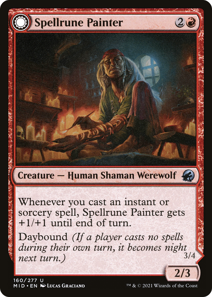 Spellrune Painter // Spellrune Howler (MID-160) - Innistrad: Midnight Hunt: (Double Faced Transform) - Premium MTG Single from Wizards of the Coast - Just $0.25! Shop now at Game Crave Tournament Store