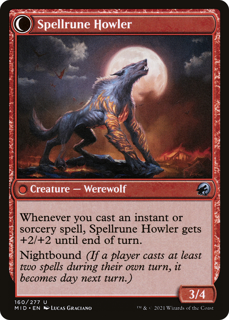 Spellrune Painter // Spellrune Howler (MID-160) - Innistrad: Midnight Hunt: (Double Faced Transform) - Premium MTG Single from Wizards of the Coast - Just $0.25! Shop now at Game Crave Tournament Store