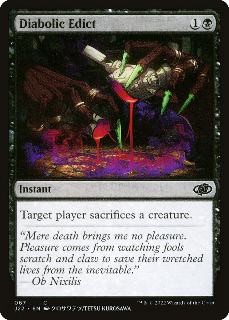 Diabolic Edict (J22-067) - Jumpstart 2022 - Premium MTG Single from Wizards of the Coast - Just $0.08! Shop now at Game Crave Tournament Store
