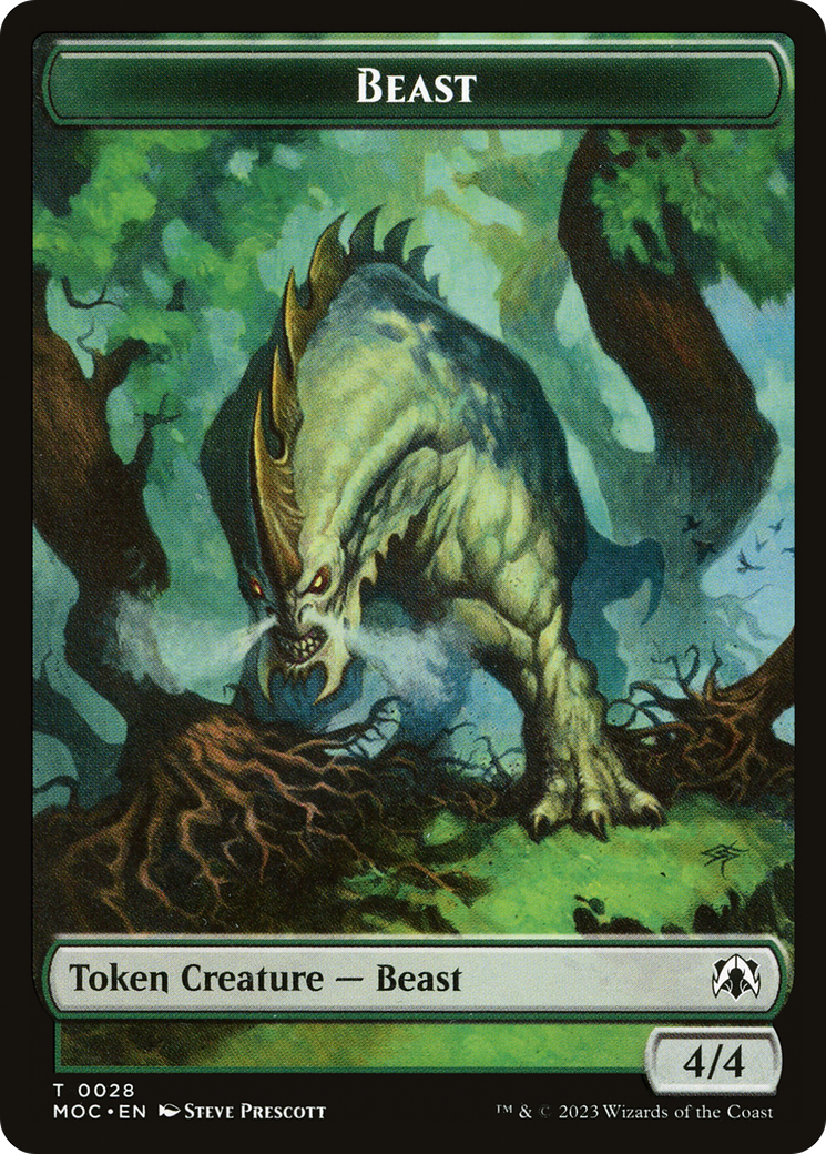Beast (TMOC-028) - March of the Machine Commander Tokens - Premium MTG Single from Wizards of the Coast - Just $0! Shop now at Game Crave Tournament Store