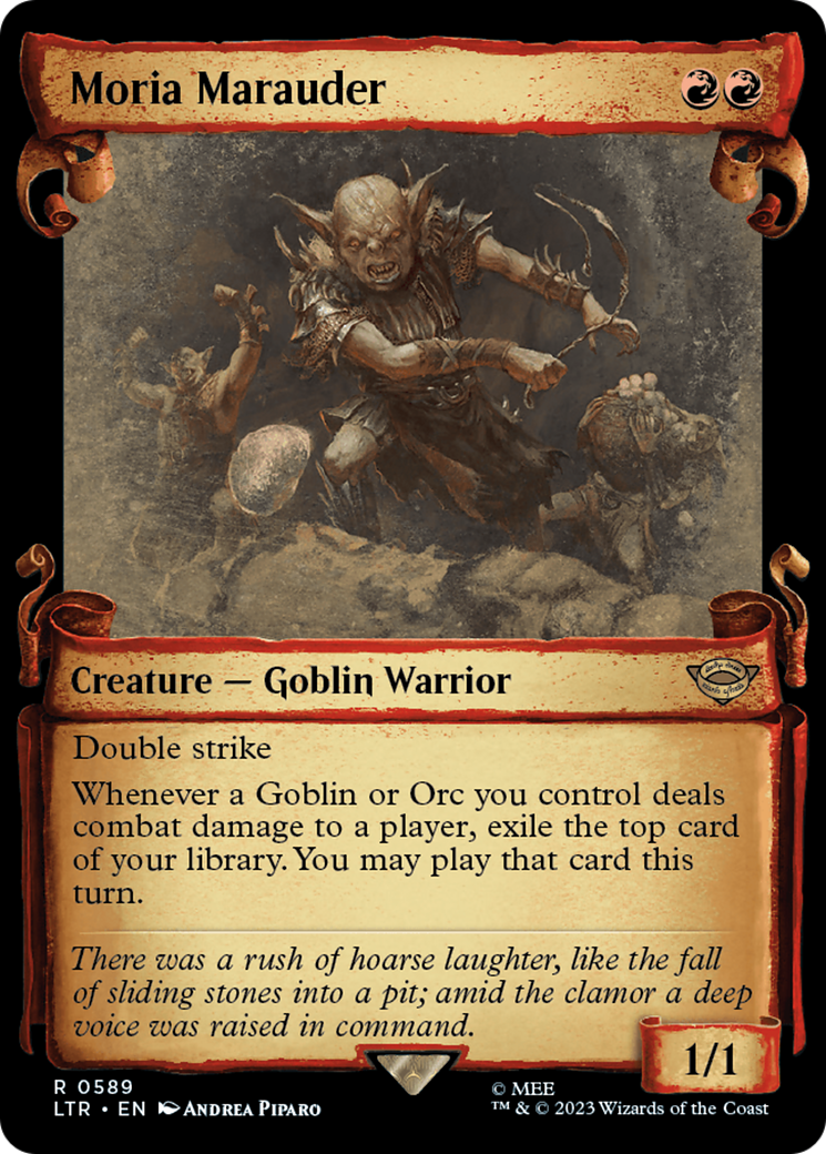 Moria Marauder (LTR-589) - The Lord of the Rings: Tales of Middle-earth: (Showcase) Foil - Premium MTG Single from Wizards of the Coast - Just $0.66! Shop now at Game Crave Tournament Store