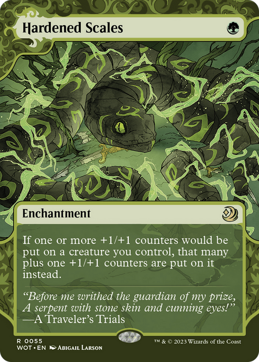 Hardened Scales (WOT-055) - Wilds of Eldraine: Enchanting Tales: (Showcase) (Borderless) - Premium MTG Single from Wizards of the Coast - Just $0.44! Shop now at Game Crave Tournament Store