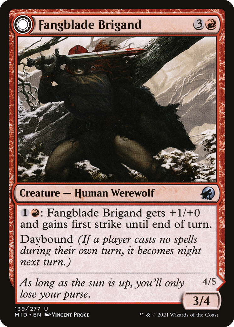 Fangblade Brigand // Fangblade Eviscerator (MID-139) - Innistrad: Midnight Hunt: (Double Faced Transform) Foil - Premium MTG Single from Wizards of the Coast - Just $0.08! Shop now at Game Crave Tournament Store