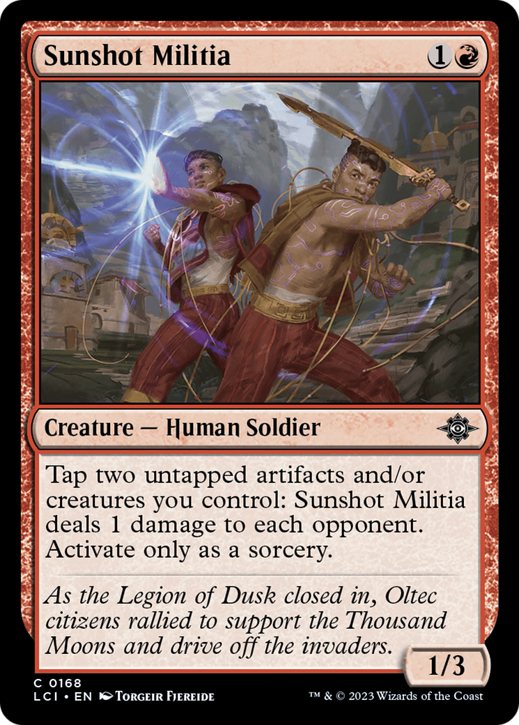 Sunshot Militia (LCI-168) - The Lost Caverns of Ixalan - Premium MTG Single from Wizards of the Coast - Just $0.08! Shop now at Game Crave Tournament Store