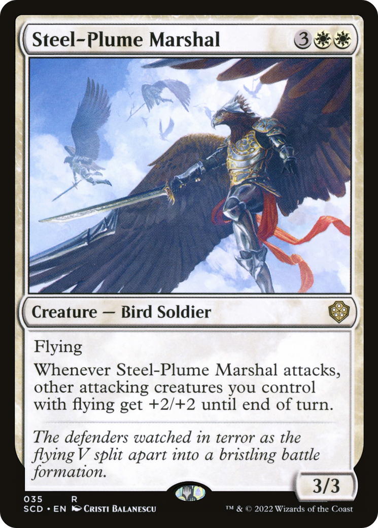 Steel-Plume Marshal (SCD-035) - Starter Commander Decks - Premium MTG Single from Wizards of the Coast - Just $0.08! Shop now at Game Crave Tournament Store