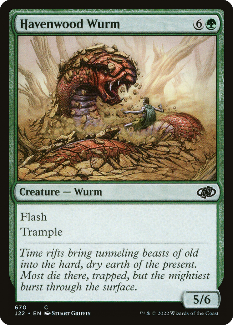 Havenwood Wurm (J22-670) - Jumpstart 2022 - Premium MTG Single from Wizards of the Coast - Just $0.25! Shop now at Game Crave Tournament Store