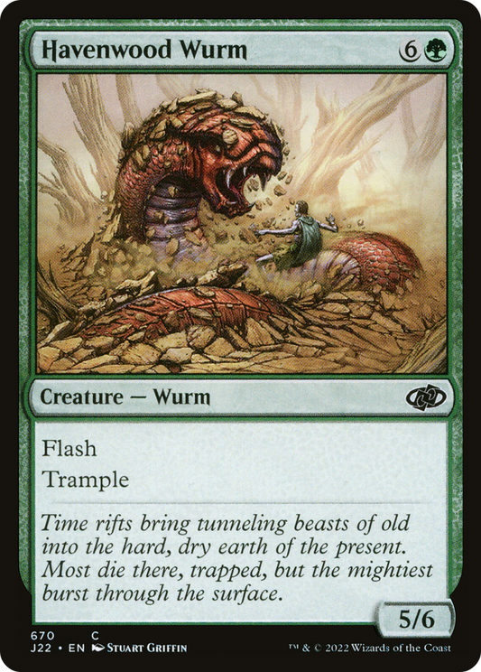 Havenwood Wurm (J22-670) - Jumpstart 2022 - Premium MTG Single from Wizards of the Coast - Just $0.25! Shop now at Game Crave Tournament Store