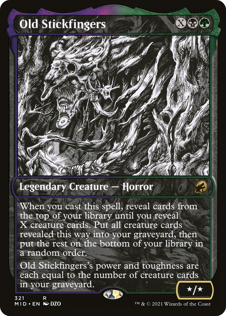 Old Stickfingers (MID-321) - Innistrad: Midnight Hunt: (Showcase) Foil - Premium MTG Single from Wizards of the Coast - Just $1.30! Shop now at Game Crave Tournament Store