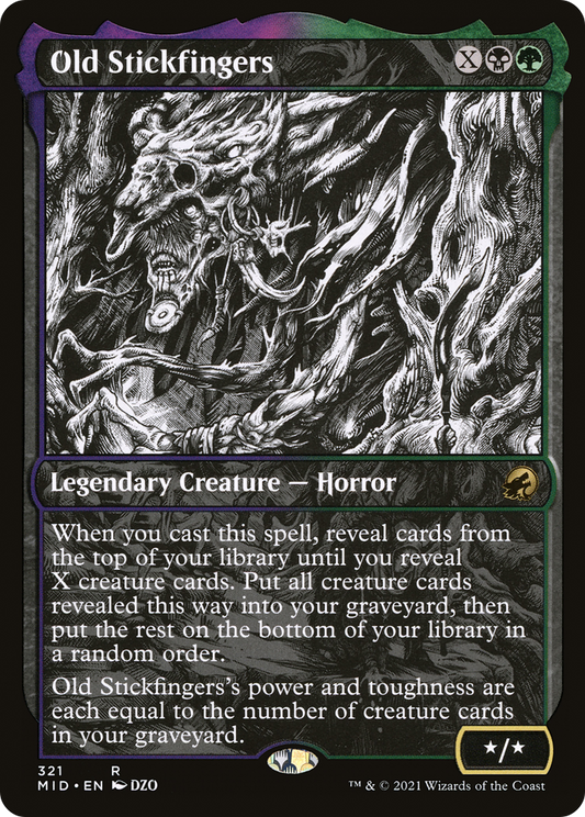 Old Stickfingers (MID-321) - Innistrad: Midnight Hunt: (Showcase) Foil - Premium MTG Single from Wizards of the Coast - Just $1.30! Shop now at Game Crave Tournament Store