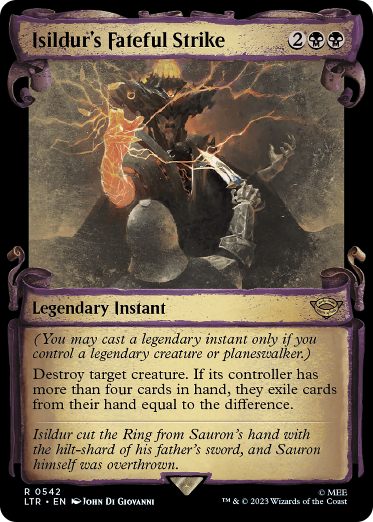Isildur's Fateful Strike (LTR-542) - The Lord of the Rings: Tales of Middle-earth: (Showcase) Foil - Premium MTG Single from Wizards of the Coast - Just $1.20! Shop now at Game Crave Tournament Store