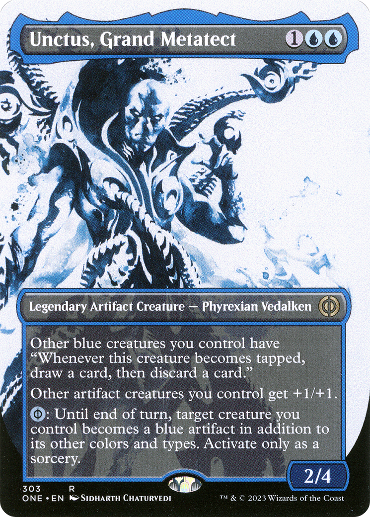 Unctus, Grand Metatect (ONE-303) - Phyrexia: All Will Be One: (Showcase) (Borderless) - Premium MTG Single from Wizards of the Coast - Just $0.08! Shop now at Game Crave Tournament Store